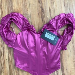 PLT satin Bardot corset